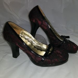 Rampage Black and Red lace shoes